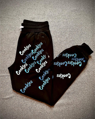 Triple Beam Fleece Sweatpant w/all over embroidery