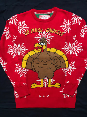 Go Pluck Yourself Ugly Xmas Sweater by Flow Clothing Company